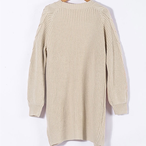 🌾New! Khaki Open Front Cable Knit Long Sleeve Cardigan and in Black! - Picture 3 of 10
